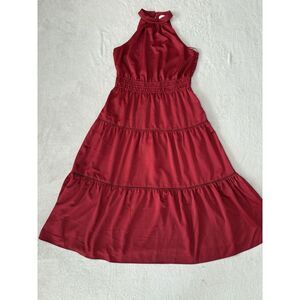 Lost+Wander Women's XL Fleur Halter Maxi Dress In‎ Burgundy